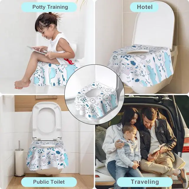 Alt view image 4 of 7 - 20 Pack Disposable Toilet Seat Covers for Travel, Individually Wrapped