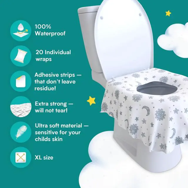 Alt view image 7 of 7 - 20 Pack Extra Large Disposable Toilet Seat Cover (Boho) Toddler Toilet Covers for Full Coverage On Toilet or Potty Ideal Travel Toilet Seat Covers for Kids and Adults