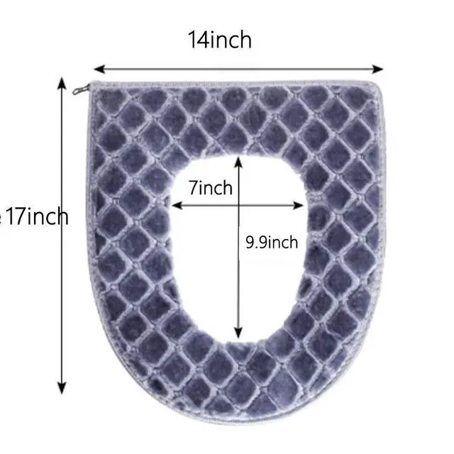 Alt view image 6 of 6 - Toilet Seat Cushion - Soft, Thicker, Warmer Washable Covers with Zipper - Home Reusable (Gray)