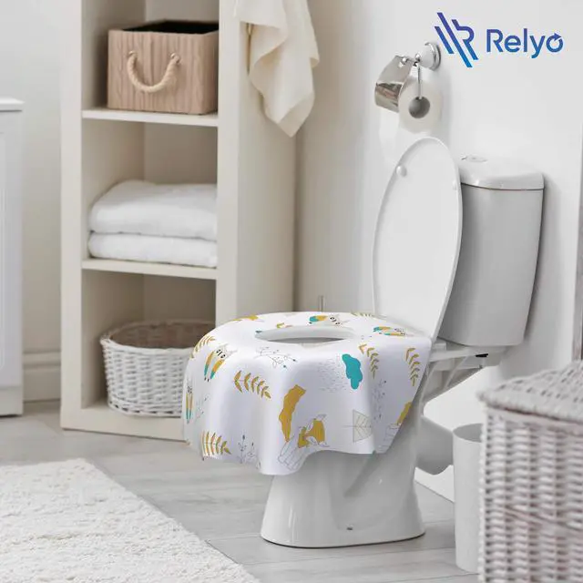 Alt view image 6 of 7 - Disposable Toilet Seat Cover for Travel 20 Pack with Covers Wrapped in Sets of 2, Non-Flushable Liners, Fits Most Seats Kids, Toddlers, Adults (Owls, 20)