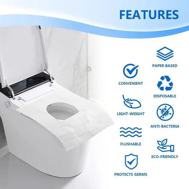 Alt view image 2 of 7 - Toilet Seat Covers 60 Pack, Flushable Water Soluble, Biodegradable