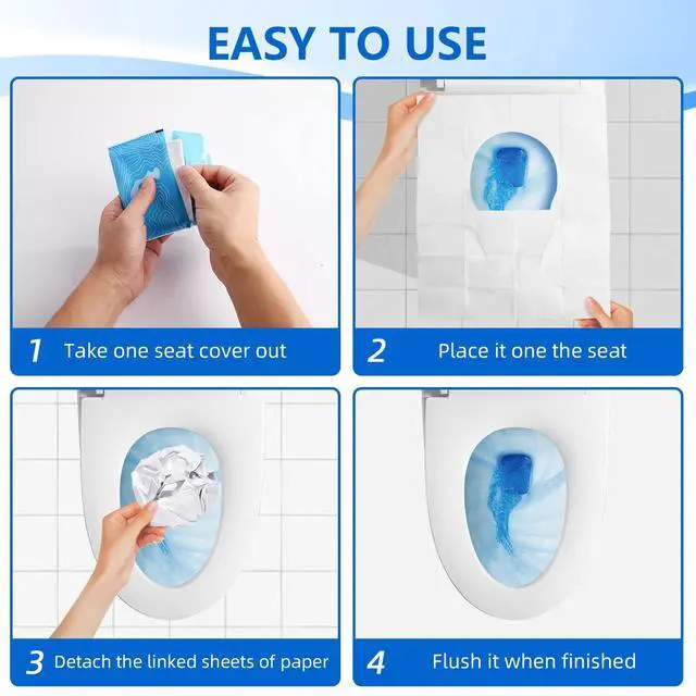 Alt view image 6 of 7 - Toilet Seat Covers 60 Pack, Flushable Water Soluble, Biodegradable