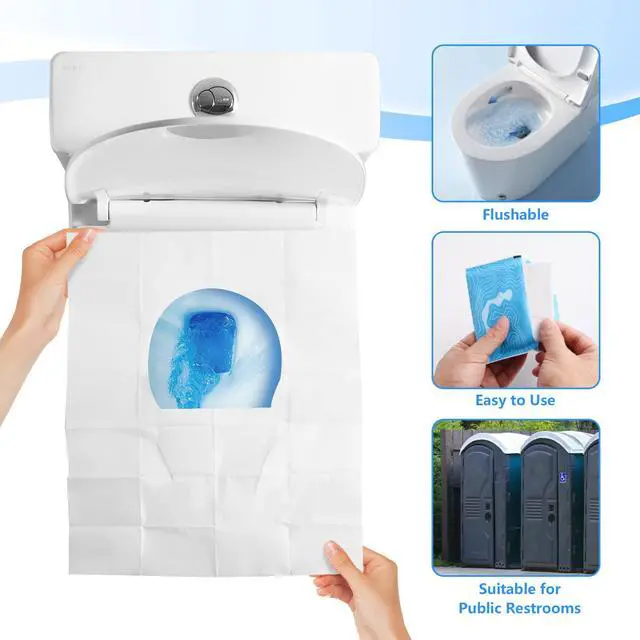 Alt view image 7 of 7 - Toilet Seat Covers 60 Pack, Flushable Water Soluble, Biodegradable