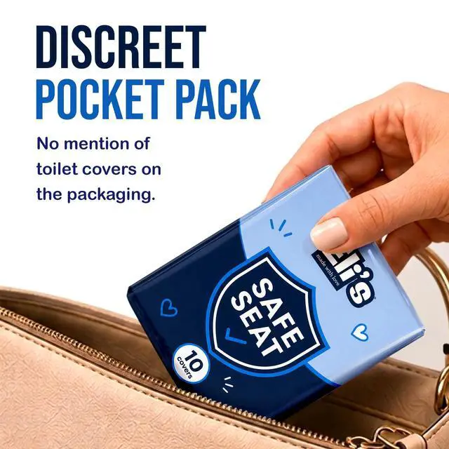 Alt view image 5 of 7 - XL Flushable Toilet Seat Covers (60 Covers) - Discreet Travel Toilet Seat Covers - Disposable Toilet Seat Covers for Kids & Adults, Travel Essentials for Restrooms, Airplane & Trips