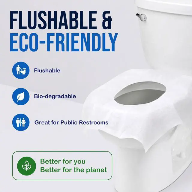 Alt view image 7 of 7 - XL Flushable Toilet Seat Covers (60 Covers) - Discreet Travel Toilet Seat Covers - Disposable Toilet Seat Covers for Kids & Adults, Travel Essentials for Restrooms, Airplane & Trips
