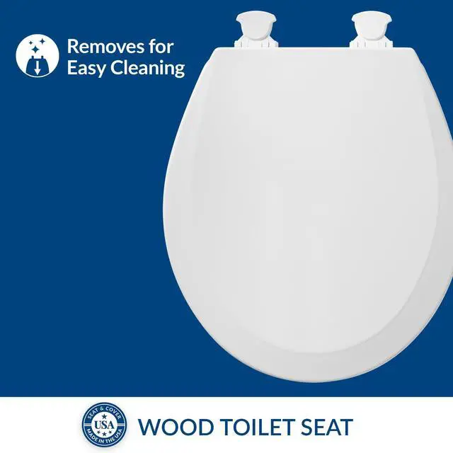 Alt view image 2 of 6 - 500EC 390 Toilet Seat with Easy Clean & Change Hinges, 1 Pack Round, Cotton White