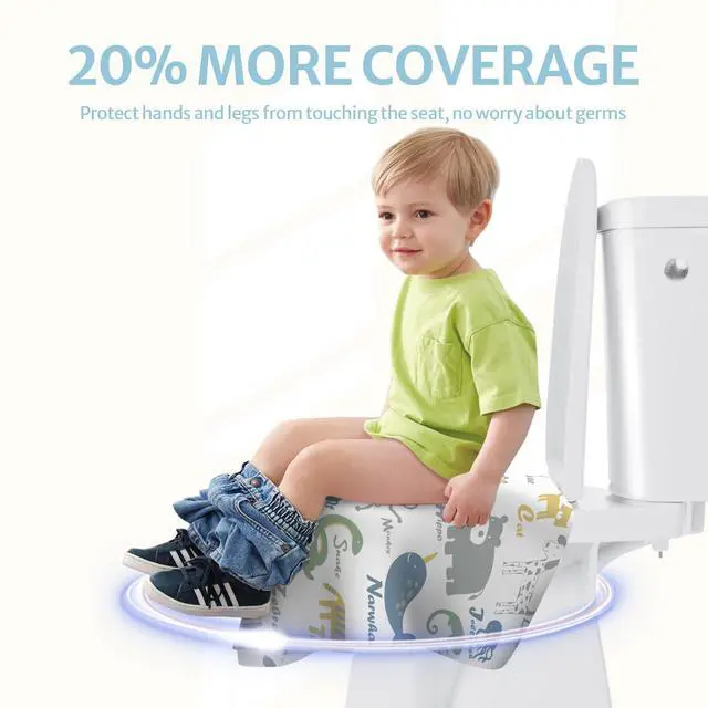 Alt view image 5 of 7 - 30 Pcs Toilet Seat Covers Disposable for Toddlers & Adults, Extra Large Waterproof, Portable Package for Travel, Kids Potty Training