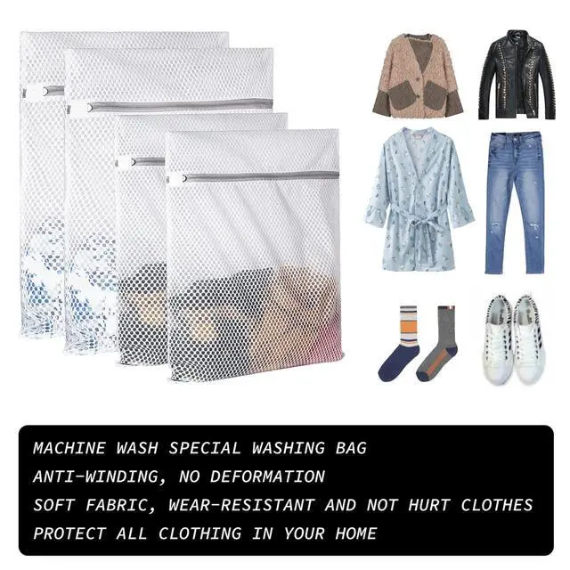 Alt view image 3 of 7 - Extra Large Honeycomb Mesh Laundry Bag125gsm Net Fabric Durable and Reusable Delicate Wash Bag,Travel Organization Bag for Lingerie,Clothes,Jeans,Bath Towel,Sock (Set of 4(2L+2XL))