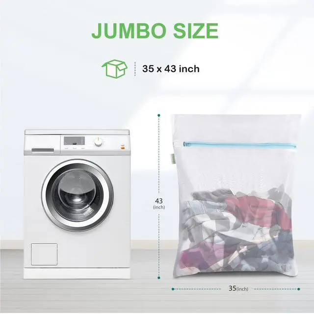 Alt view image 3 of 7 - Large Mesh Washing Bag 43 x 35 Inch XXL Mesh Laundry Bag, Blue