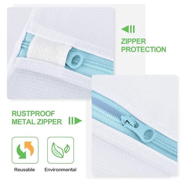 Alt view image 5 of 7 - Large Mesh Washing Bag 43 x 35 Inch XXL Mesh Laundry Bag, Blue