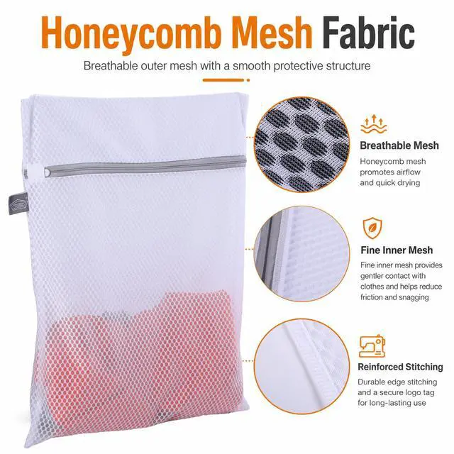 Alt view image 2 of 6 - Laundry Bags Mesh Wash Bags, Garment Bag for Washing Machine, 1L+1M