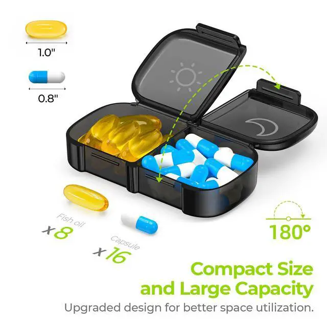 Alt view image 2 of 7 - Weekly Pill Organizer 2 Times a Day, One-Side Large Opening, EasyUse