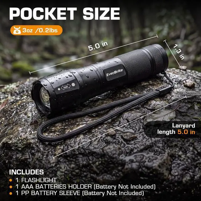Alt view image 7 of 7 - Tactical Flashlight, Heavy-Duty Flashlight Battery Powered(1Pack)