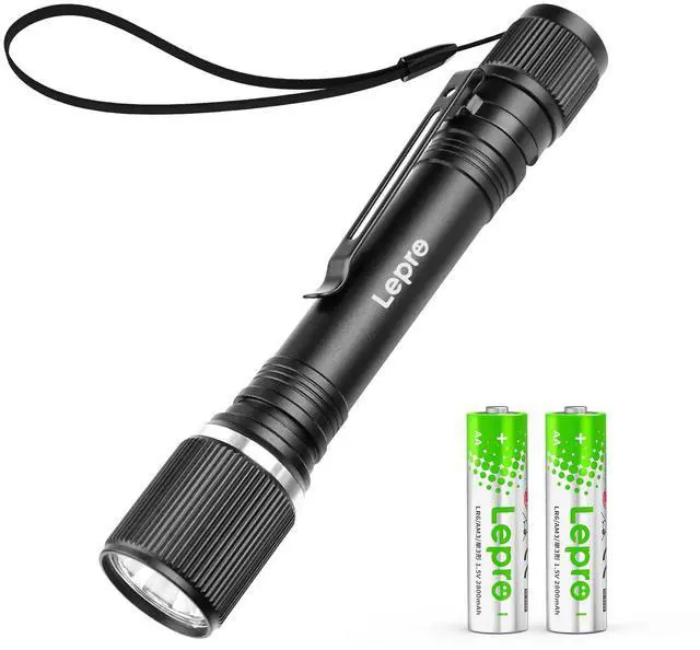 Main image of LED Mini Flashlight High Lumens with Clip, Waterproof, Energy Saving, Portable for Outdoor, Emergency, AA Batteries Included, Tactical & Camping Accessories
