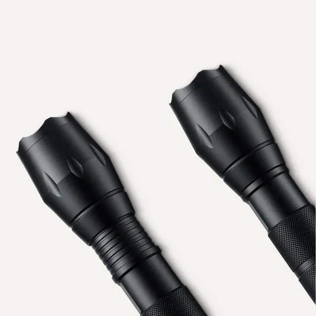 Alt view image 4 of 5 - Handheld LED Flashlight, 200 Lumen, Adjustable Brightness Focus, 5 Light Modes, Water Resistant IPX4, Black