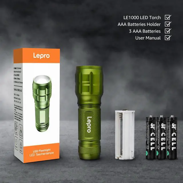 Alt view image 5 of 5 - Lighting EVER LED Flashlight, High Lumens Waterproof Adjustable Focus
