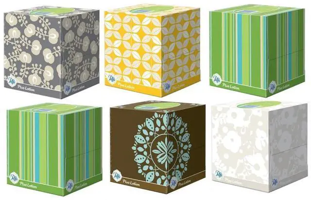 Main image of Plus Lotion Facial Tissues, Cube, 6 Boxes (56 Count Each)