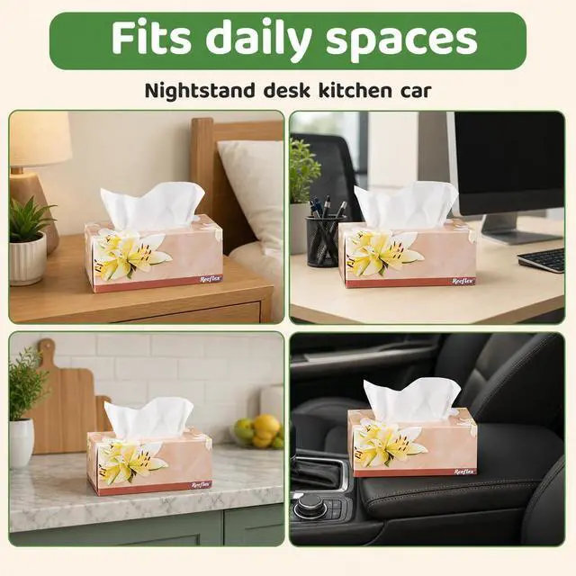 Alt view image 3 of 7 - Facial Tissues, 2-Ply Soft Facial Tissue - 4 Boxes,