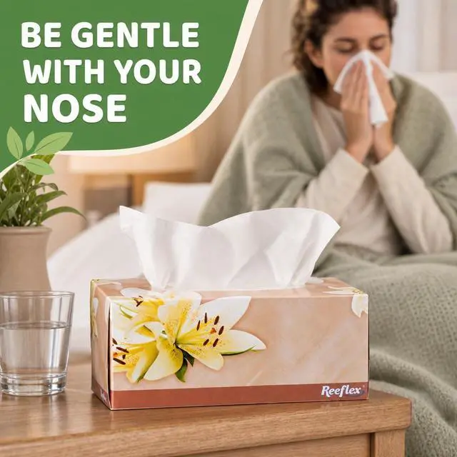 Alt view image 4 of 7 - Facial Tissues, 2-Ply Soft Facial Tissue - 4 Boxes,