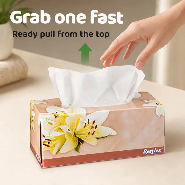 Alt view image 5 of 7 - Facial Tissues, 2-Ply Soft Facial Tissue - 4 Boxes,