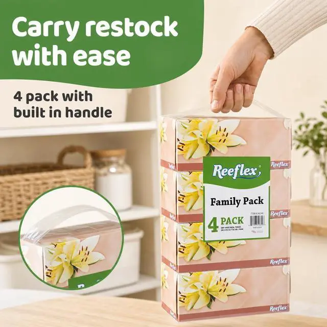 Alt view image 6 of 7 - Facial Tissues, 2-Ply Soft Facial Tissue - 4 Boxes,