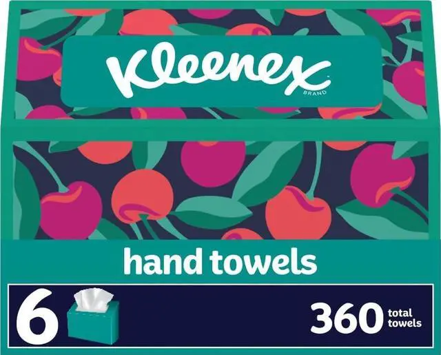 Main image of Disposable Paper Hand Towels, 6 Boxes, 60 Tissues per Box (360 Total Tissues), Packaging May Vary
