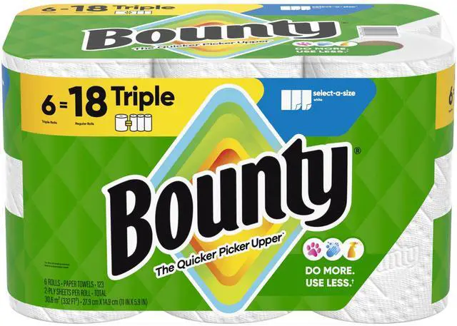 Main image of Paper Towels Select-A-Size, White, 6 Triple Rolls = 18 Regular Rolls