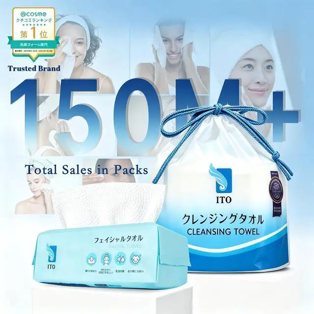 Alt view image 2 of 7 - Face Towels, Ultra-Soft & Extra Thick Cleansing Towels for Sensitive, Dry & Oily Skin, Facial Tissue, Makeup Remover Disposable Towels (60 Count (Pack of 1))