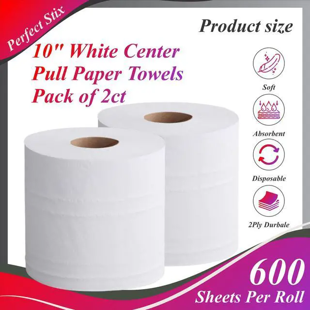 Alt view image 2 of 7 - 10" White Center Pull Paper Towels- Pack of 2ct-600 Sheets Per Roll