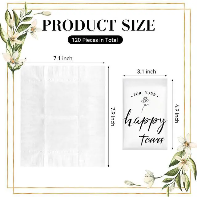 Alt view image 4 of 7 - Happy Tears Tissues for Wedding, 30 Pack, 3 Ply