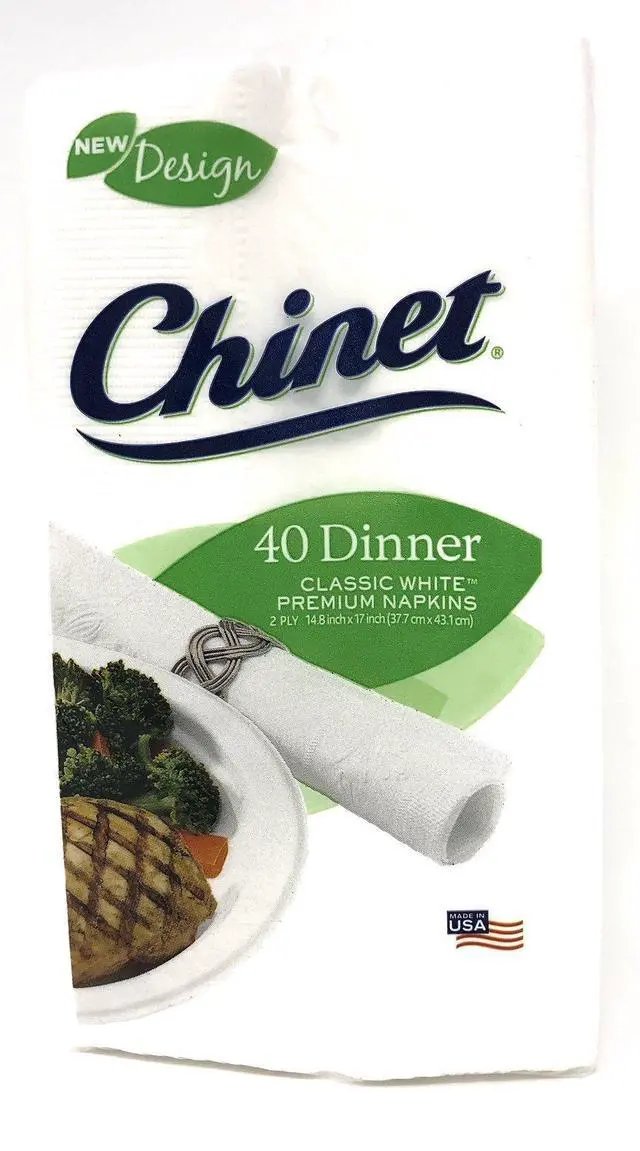 Alt view image 2 of 4 - Classic White Premium Dinner Napkins, 2 Ply, 40 Count (Pack of 3)
