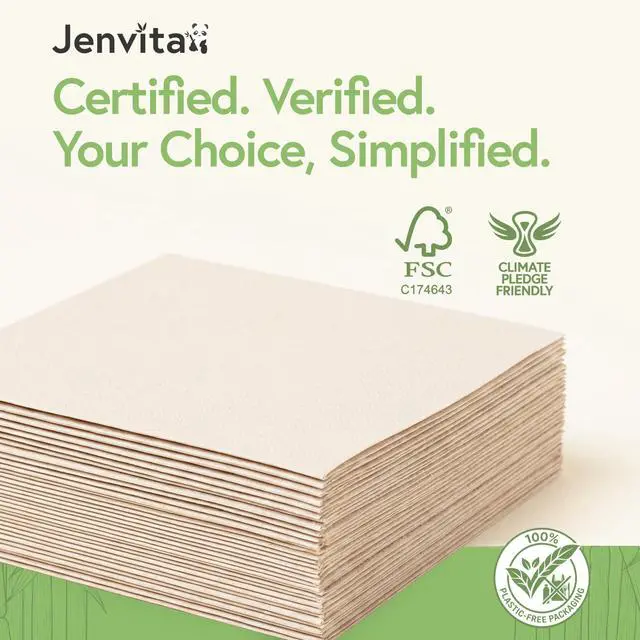 Alt view image 5 of 7 - 100% Bamboo Cocktail Napkins, 2 Ply, 50 Pack, 4.5 x 4.5 Inch | FSC Certified, Biodegradable, Disposable, Drink Napkins, Party, Home, Commercial Use