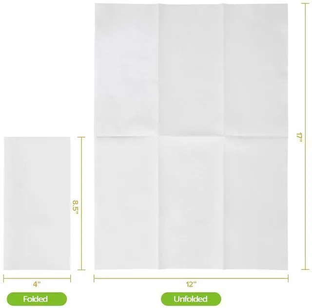 Alt view image 2 of 7 - 100 Disposable Bathroom Napkins, Linen-Feel Paper Guest Towels, Soft and Absorbent Paper Hand Towels Party Napkins for Bathroom, Kitchen, Dinner, or Event, White, 12" x 17"