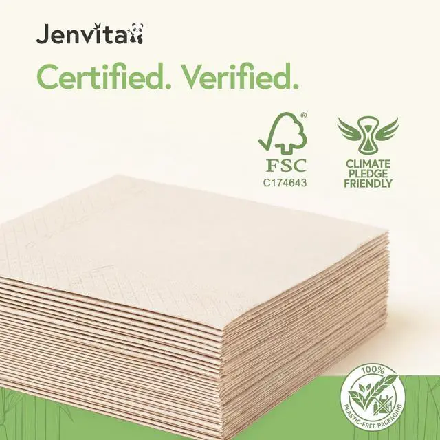 Alt view image 5 of 7 - 100% Bamboo Napkins, 2-Ply, 50 Pack, 6.5 x 6.5 Inch, Biodegradable | 2-Ply, FSC Certified, Disposable, Lunch, Dinner, Events, Occasions, Entertaining, Paper Towels