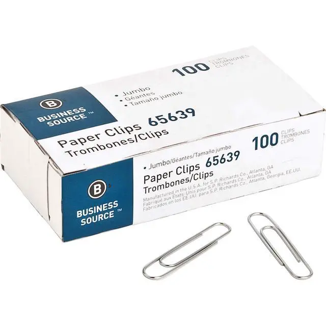 Alt view image 2 of 2 - Jumbo Paper Clips, Steel Wire, 0.041 Gauge, 100 Count, Pack of 10 (1000 Total Paper Clips)