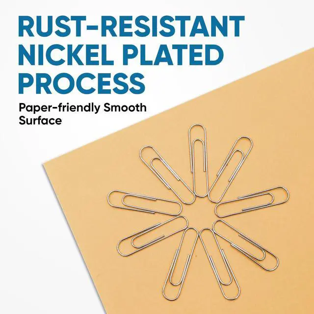 Alt view image 4 of 7 - Paper Clips, 600 Pcs Paperclips (6 Boxes of 100 Each), Premium Paper Clip, 1-2/7" Silver Paper Clips Medium (1.3 Inches), Rustproof Metal Paper Clip for Office, School, Home