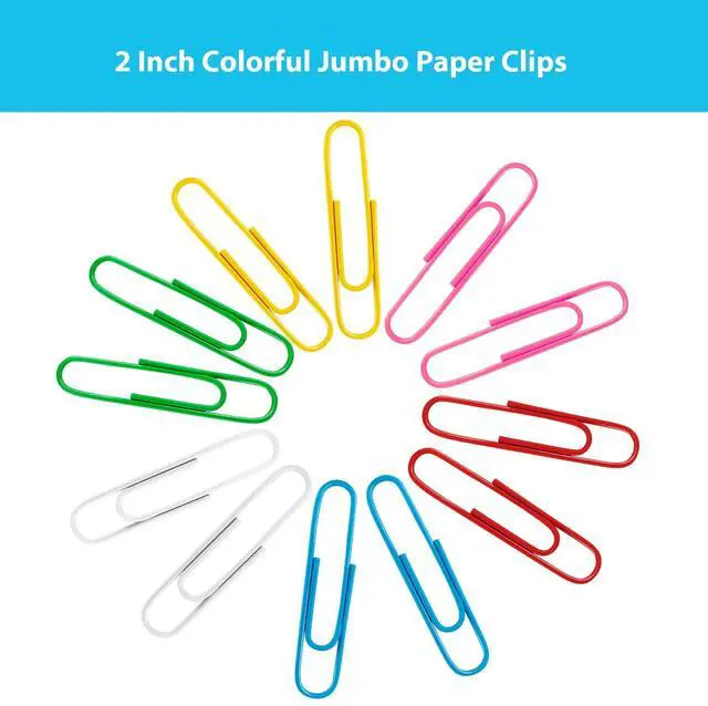 Alt view image 2 of 7 - Paper Clips, 100Pcs 2 Inch Large Paperclips Assorted Color