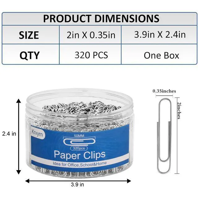 Alt view image 2 of 7 - Jumbo Paper Clips,Large PaperClips,320Pcs Paper Clip for School and Office.