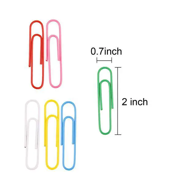 Alt view image 3 of 6 - 300 Pieces Large Colorful Paper Clips, 2 Inch