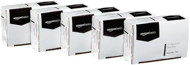 Main image of No. 1 Paper Clips, Nonskid, 1000 Count (10 Pack of 100), Silver