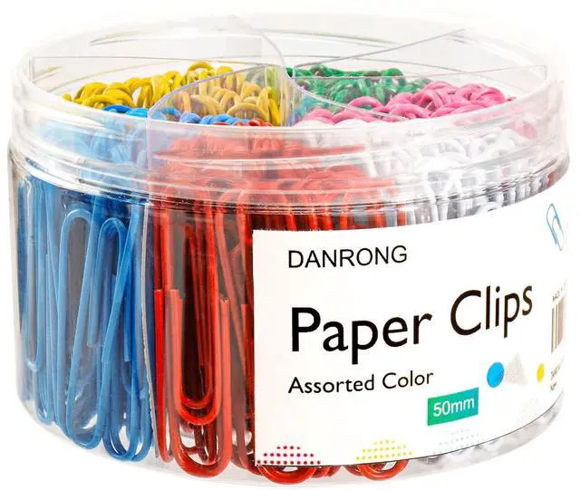 Main image of Jumbo Paper Clips,265 PCS (2 Inch) Large Paperclips Colorful Clips for Paperwork Ideal for Home, School and Office Use Colored