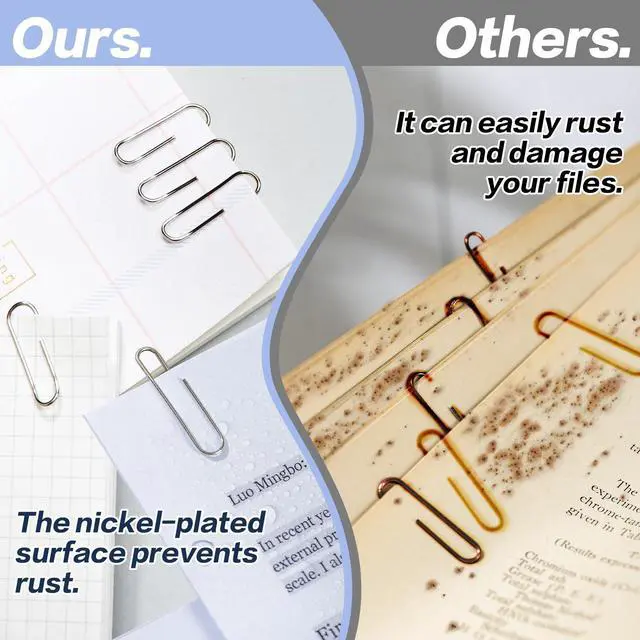 Alt view image 5 of 6 - Jumbo Paper Clips Nonskid, 3 Boxes of 100 Each, Silver
