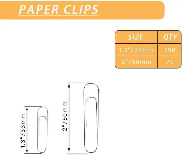 Alt view image 2 of 6 - 220pcs Silver Paper Clips, Medium and Jumbo Size (1.3 inch & 2 inch) Office Paperclips - with Storage Box in Each Size for Easy Storage