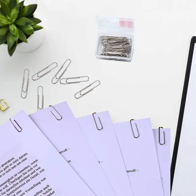 Alt view image 4 of 6 - 220pcs Silver Paper Clips, Medium and Jumbo Size (1.3 inch & 2 inch) Office Paperclips - with Storage Box in Each Size for Easy Storage