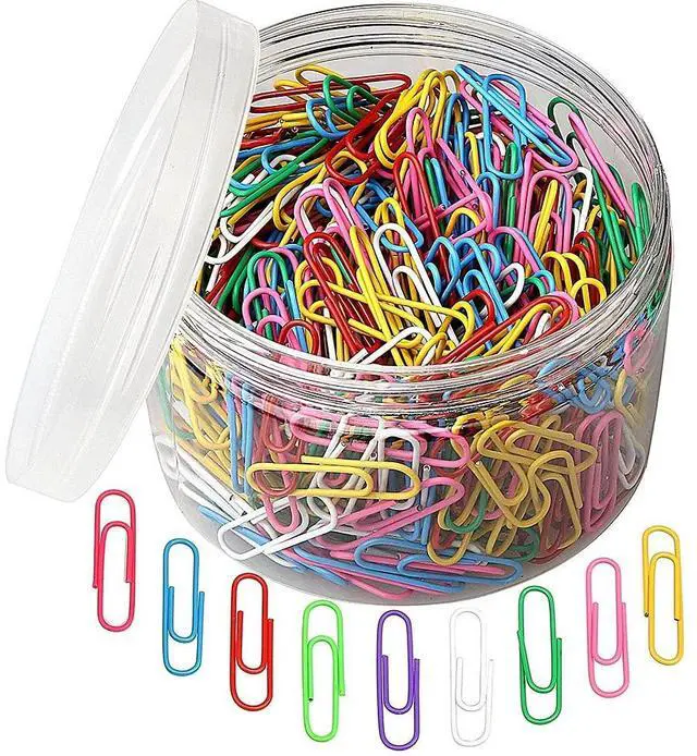 Main image of 500 PCS Colored Paper Clips, 33 mm/1.3Inch Assorted Paperclips