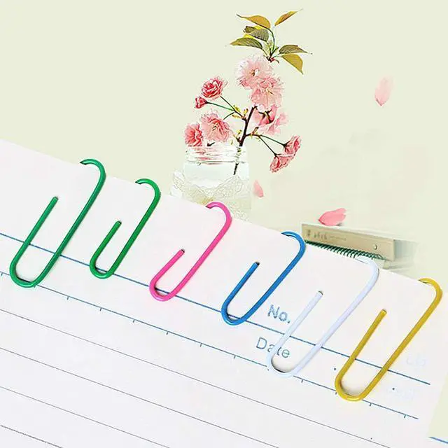 Alt view image 3 of 7 - 500 PCS Colored Paper Clips, 33 mm/1.3Inch Assorted Paperclips