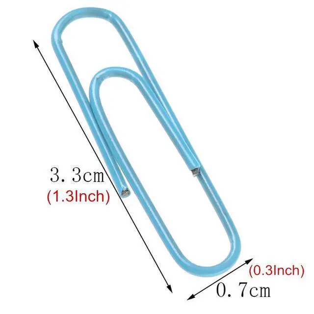 Alt view image 5 of 7 - 500 PCS Colored Paper Clips, 33 mm/1.3Inch Assorted Paperclips