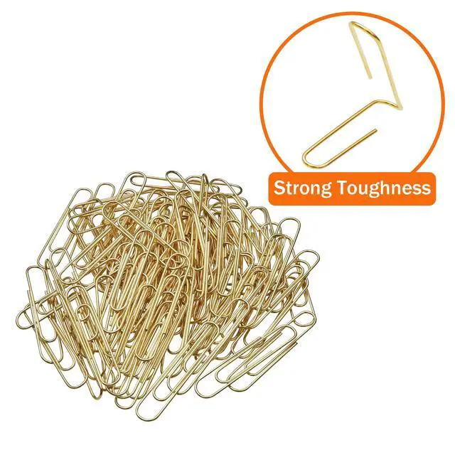 Alt view image 3 of 6 - Gold Paper Clips, 200 Count Large Size, 2 Inch Jumbo Paperclips, Stylish Gold-Plated Paper Clip
