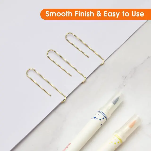Alt view image 4 of 6 - Gold Paper Clips, 200 Count Large Size, 2 Inch Jumbo Paperclips, Stylish Gold-Plated Paper Clip