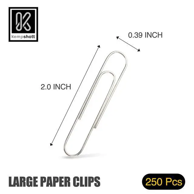 Alt view image 2 of 7 - 250 Large Paper Clips Smooth, Jumbo Paper Clips for Paperwork Ideal for Home, School and Office Use (Large, Silver)